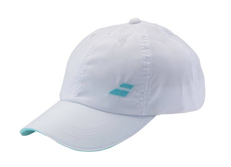 Babolat Cap Basic 2016 bílá/tyrkys - prodyšná čepice na tenis